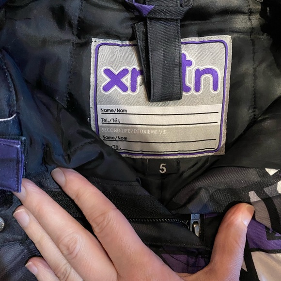 XMTN Kids Snow pants / 3M Thinsulate / Purple Black / Size 5 - Picture 7 of 9